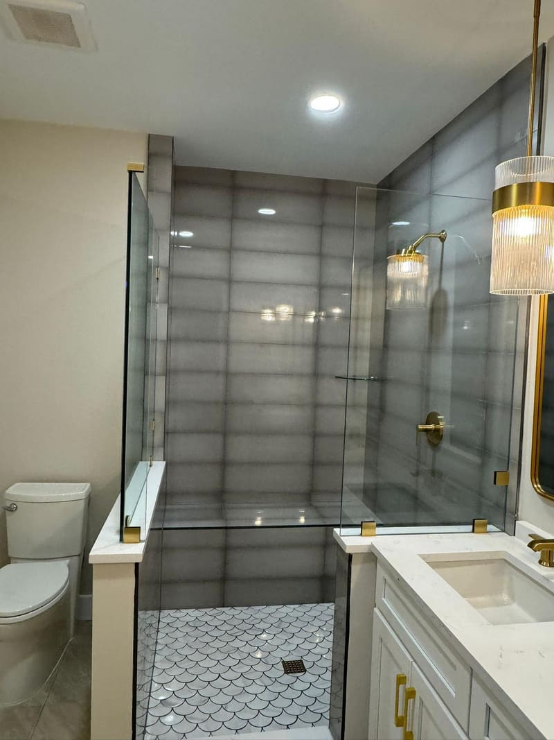 Shower remodel, JR Flooring job in Brevard County, FL