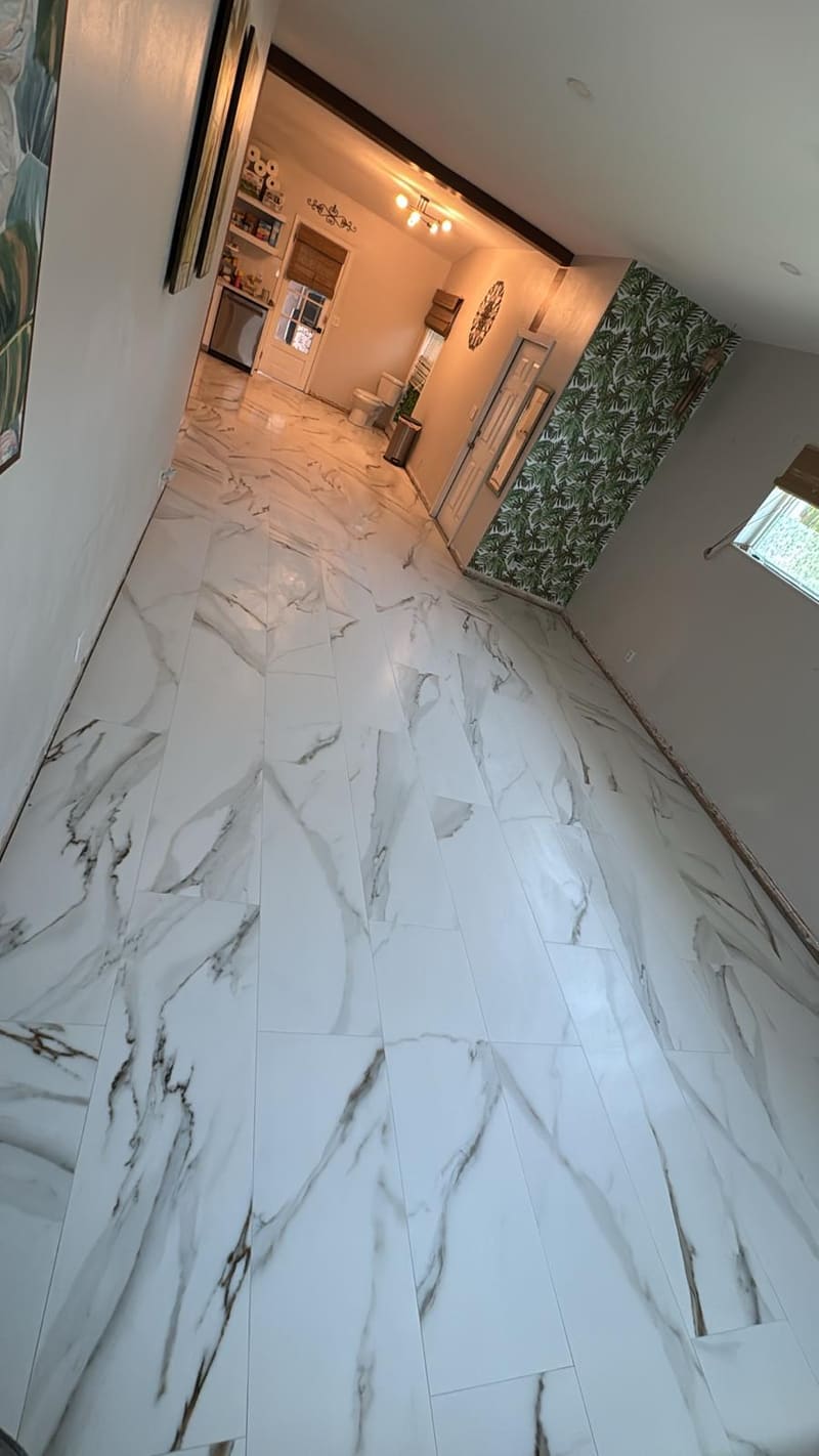 Marble, travertine, stone, JR Flooring job in Brevard County, FL
